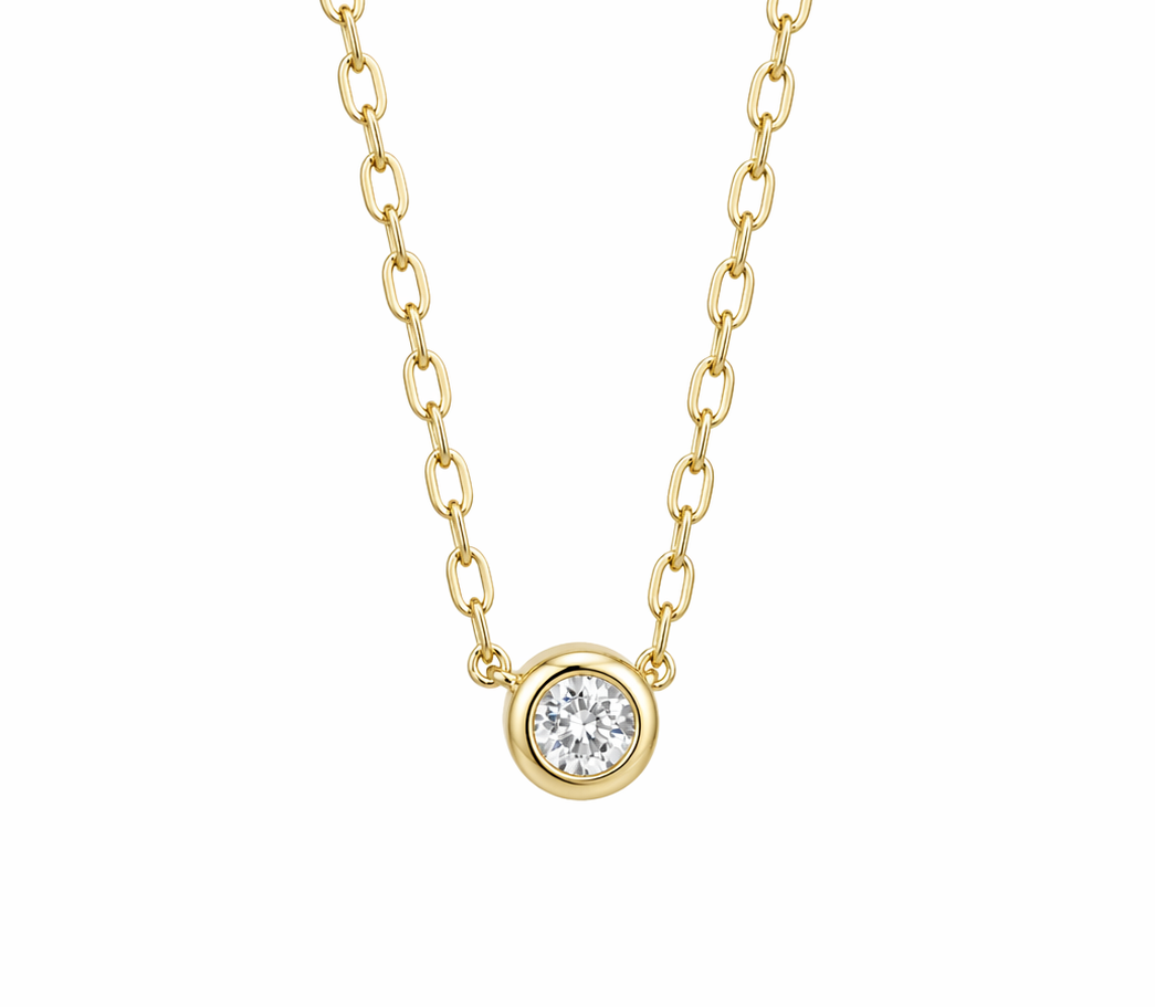 0.05 Round Diamond Bezel Pendant
